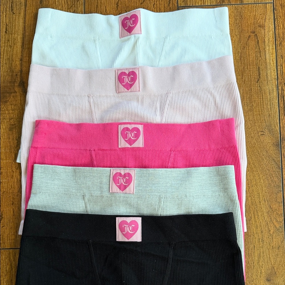 Juicy Couture Women's Bike Shorts Set - Black, Gray, White, Pink